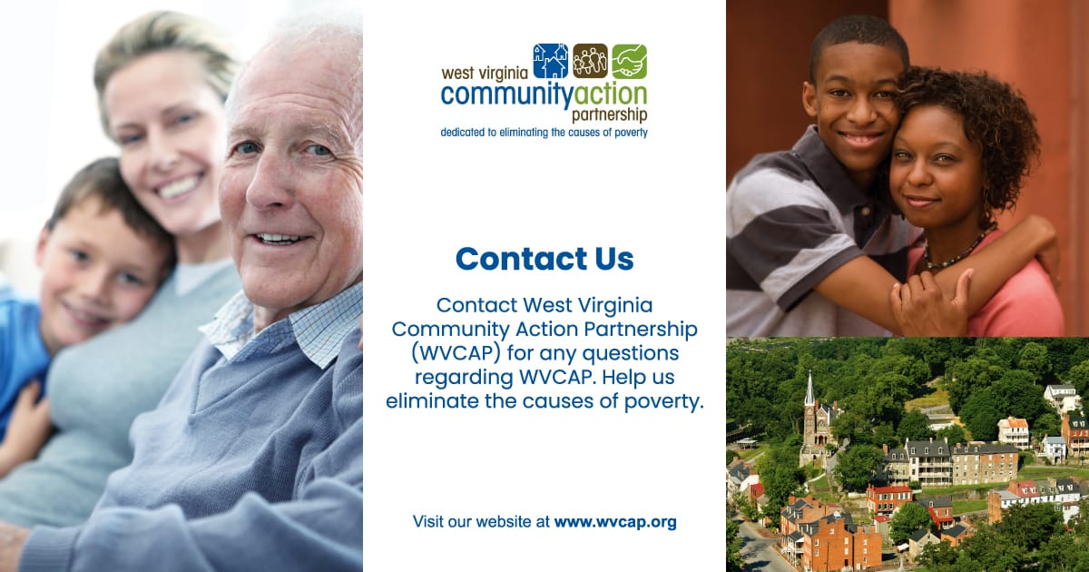 Contact Us | West Virginia Community Action Partnership (WVCAP) | One Creative Place, Charleston, WV 25311 | Phone: +1 (304) 347-2277 | https://wvcap.org/
